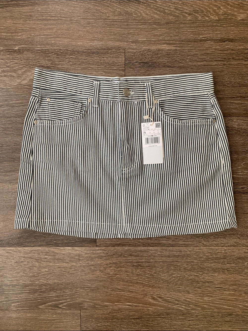 NEW Striped Denim Mini Skirt